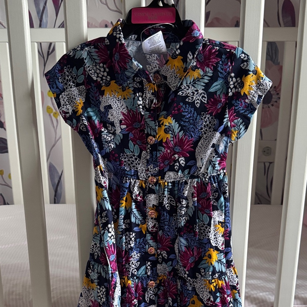 NWOT Vince Camuto Kids Dress - Navy, Yellow, Pink Floral